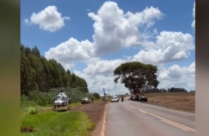 Motorista fica em estado grave após capotar com carro entre Céu Azul e Vera Cruz do Oeste