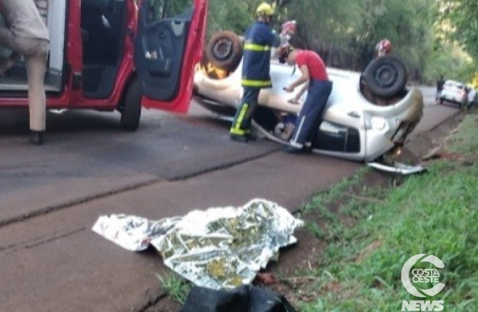 Motorista morre em capotamento na PR 585 em São Pedro do Iguaçu