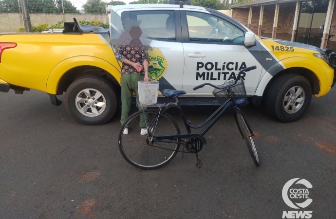 Mulher furta bicicleta e acaba presa pela Polícia Militar de Missal
