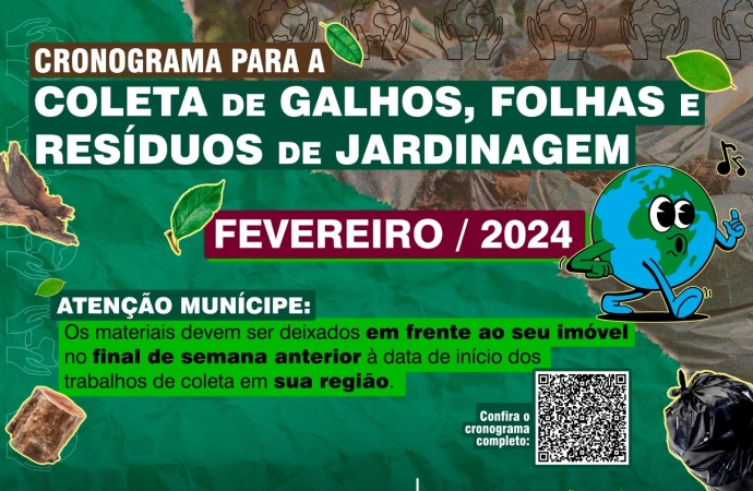 Munícipes devem ficar atentos ao cronograma para a coleta de galhos, folhas e resíduos de jardinagem