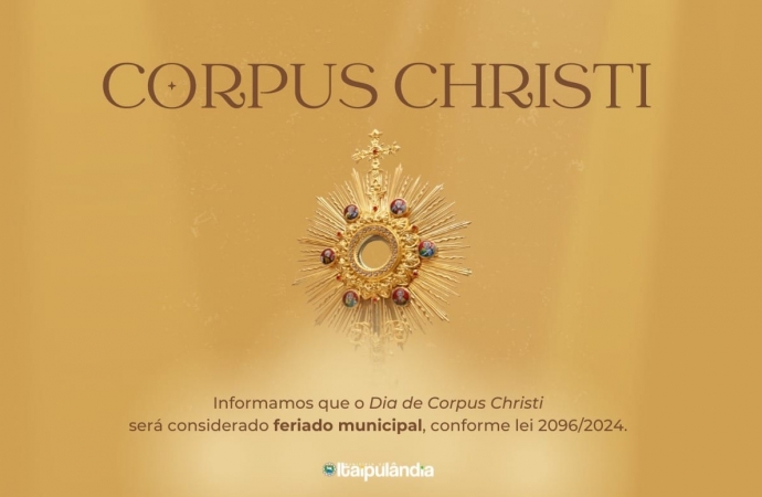 Município de Itaipulândia cria Lei que estabelece o dia de Corpus Christi como feriado municipal
