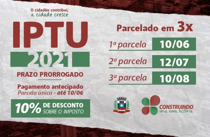 Missal prorroga prazo para pagamento do IPTU 2021