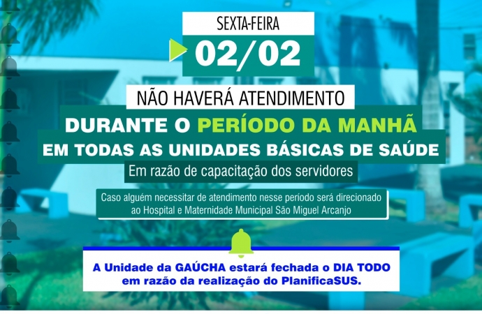 Não haverá atendimento nas Unidades de Saúde de São Miguel do Iguaçu na manhã desta sexta-feira