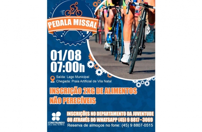 No dia 1º de agosto ocorre o Pedala Missal