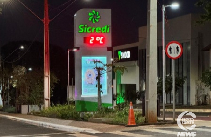 Oeste do Paraná enfrenta manhã gelada com temperaturas próximas de zero