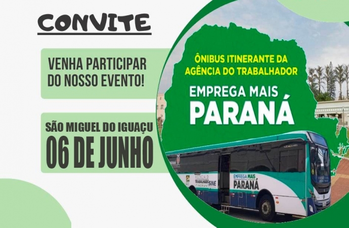 Ônibus do Emprega Mais Paraná vai realizar atendimento em São Miguel do Iguaçu