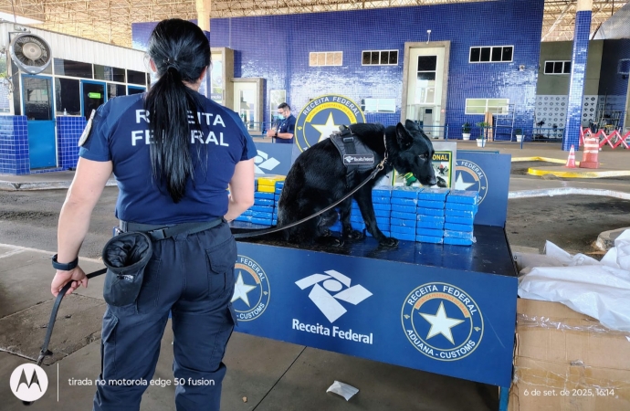 Operação conjunta entre Receita Federal e Força Nacional encontra 80 kg de cocaína na Ponte Internacional da Amizade