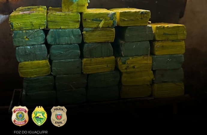 Operação integrada entre PF, PC e PM apreendem uma tonelada de drogas em São Miguel do Iguaçu