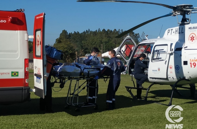 Paciente com insuficiência cardíaca é transferido de helicóptero de Santa Helena para Toledo