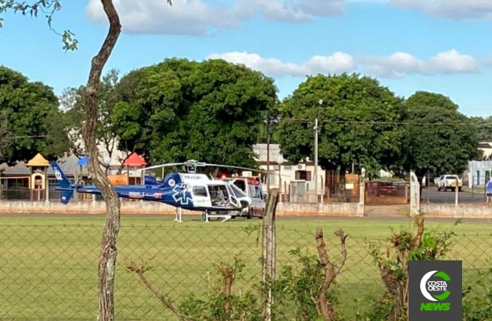 Paciente de Cascavel é transferido para Medianeira com auxílio do helicóptero do Paraná Urgência