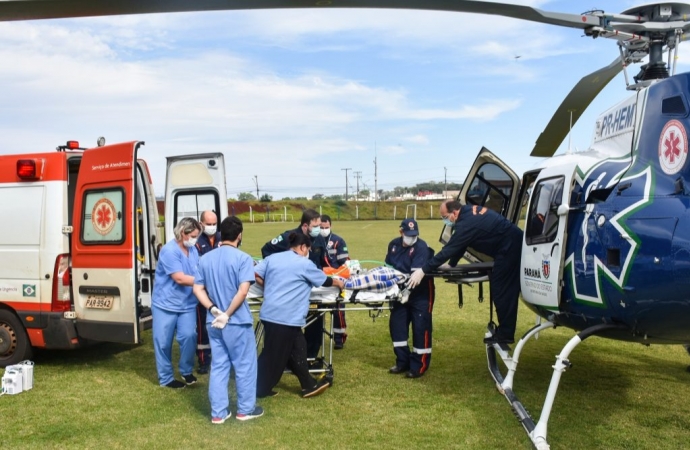 Paciente de São Miguel é transferida para Chopinzinho em UTI aérea do SAMU