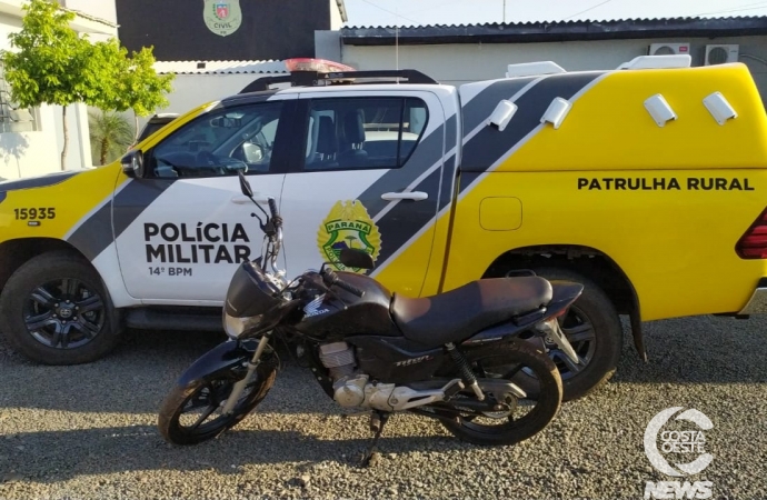 Patrulha Rural e Polícia Civil recuperam moto em São Miguel do Iguaçu