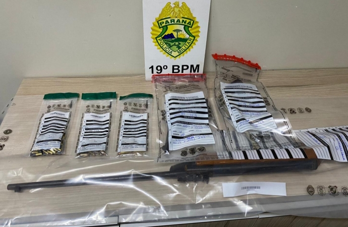 Patrulha Rural e RPA apreendem armas e munições durante ocorrência de violência doméstica em Santa Helena
