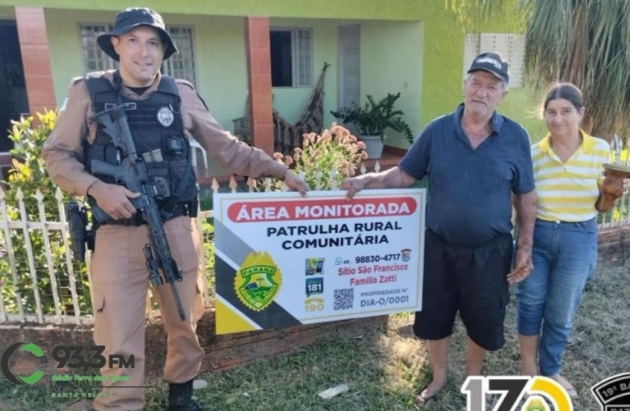 Patrulha Rural inicia entrega de placas em propriedades de Santa Helena e Diamante do Oeste