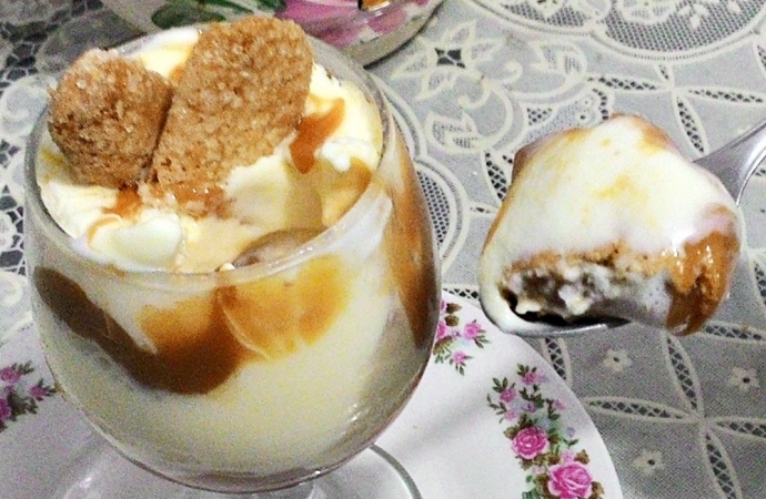 Pavê de doce de leite com sorvete