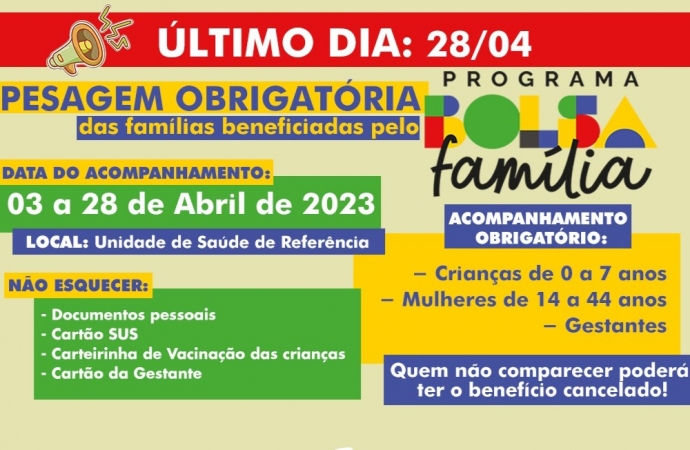 Pesagem do programa Bolsa Família termina nesta sexta (28) em São Miguel do Iguaçu