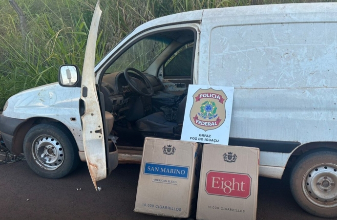 PF apreende veículo carregado com caixar de cigarros contrabandeados em Ramilândia