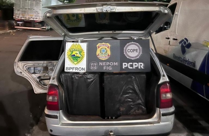 PF apreende veículo carregado com cigarros contrabandeados em Itaipulândia