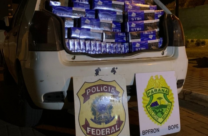 PF, BPFRON e BOPE apreendem veículo carregado com cigarros contrabandeados