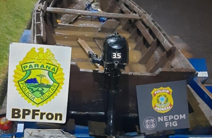 PF E BPFRON apreendem 800kg de maconha em embarcação no Rio Paraná