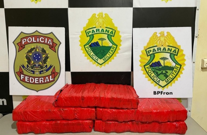 PF e BPFron apreendem aproximadamente 43 kg de maconha no PR