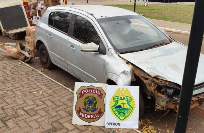 PF e BPFron realizam apreensão de uma veículo carregado com maconha