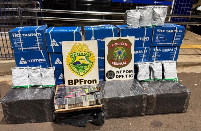 PF e PM apreendem agrotóxicos proibidos e cigarros eletrônicos em Itaipulâdia