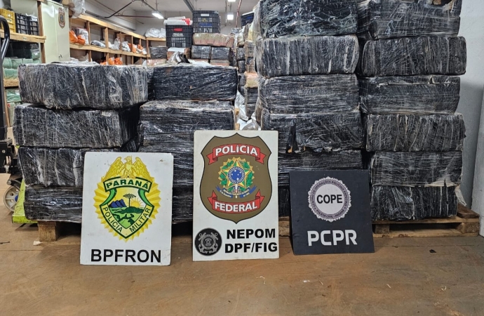 PF, PC e PM apreendem 1,3 tonelada de maconha em Santa Helena/PR