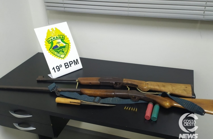 PM apreende armas e munições ao atender violência doméstica em Santa Helena