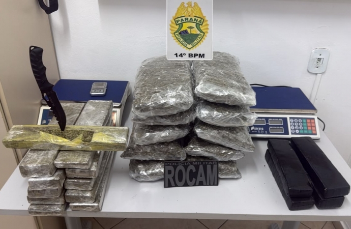 PM apreende cocaína, crack e munição durante ação contra o tráfico no bairro Ipê, em Medianeira