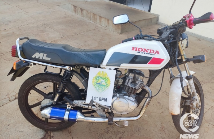 PM de Medianeira recupera moto com motor furtado em Itaipulândia