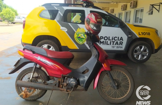 PM recupera em Santa Helena motoneta furtada em Diamante do Oeste (Vídeo)