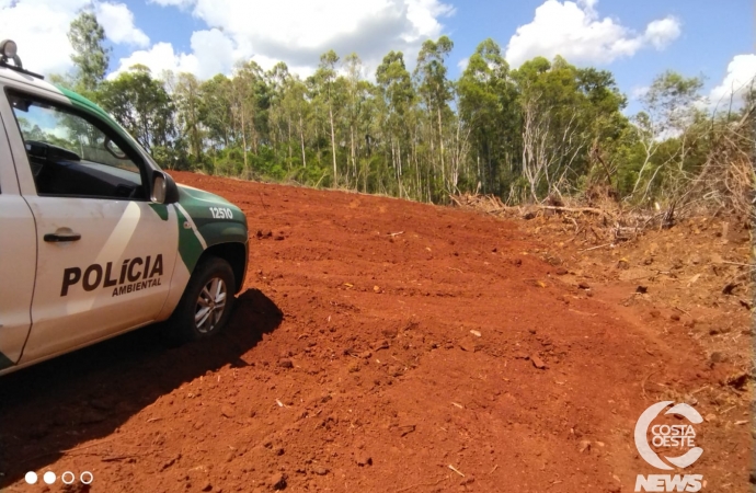 Polícia Ambiental realiza autuação por dano em vegetação nativa na região oeste