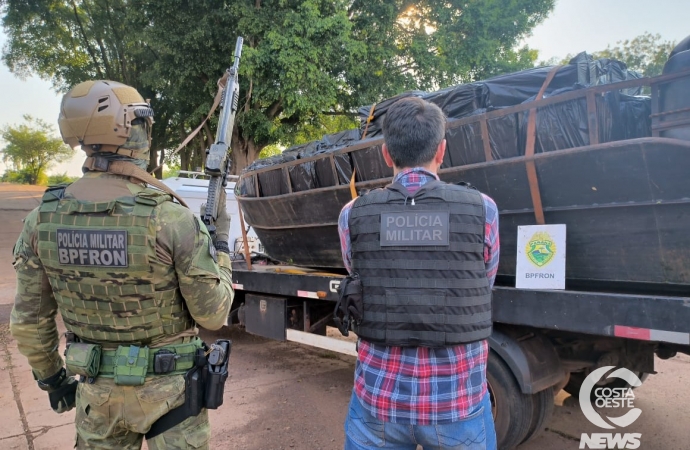 Polícia apreende embarcação com cigarros em Santa Helena