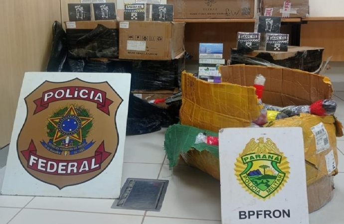 Polícia Federal e BPFRON prendem mulher com mais de R$ 250 mil reais em mercadorias contrabandeadas