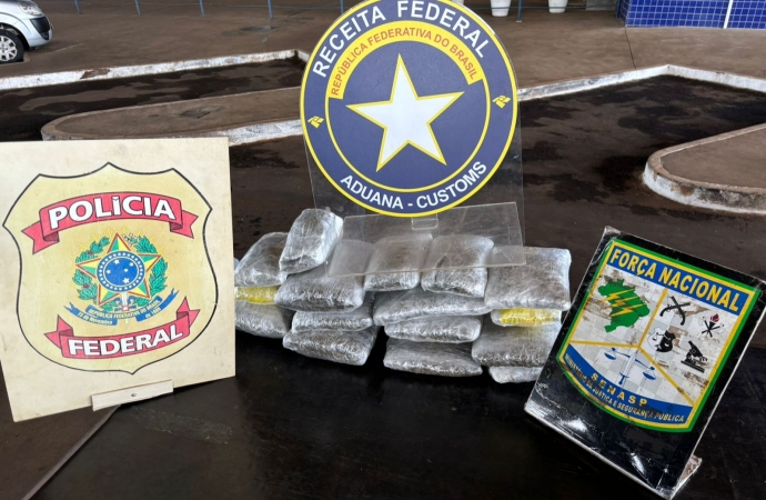 PF, RFB e Força Nacional prendem homem transportando uma mala contendo 9kg de entorpecentes