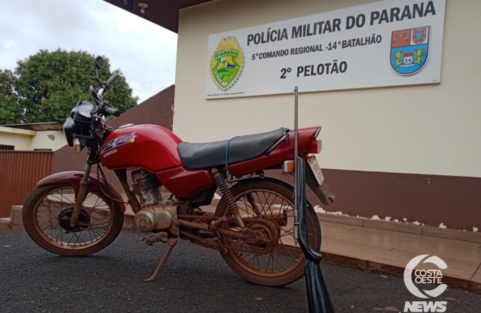 Polícia Militar apreende motocicleta adulterada e arma de fogo em São Miguel do Iguaçu