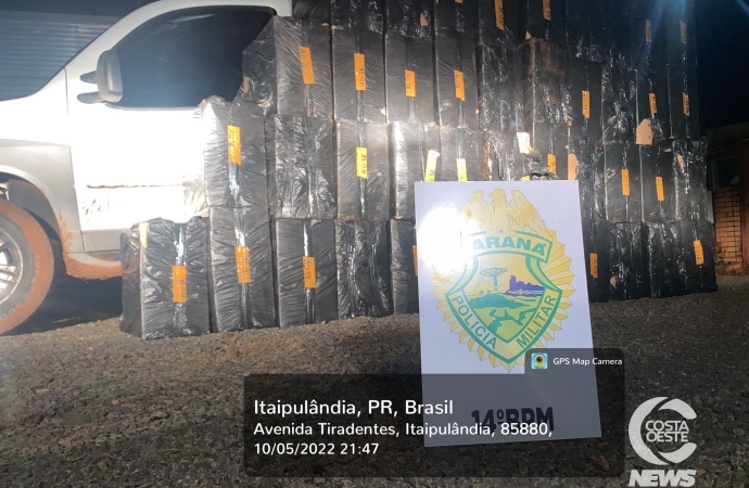 Polícia Militar de Itaipulândia apreende veículo com cigarros contrabandeados