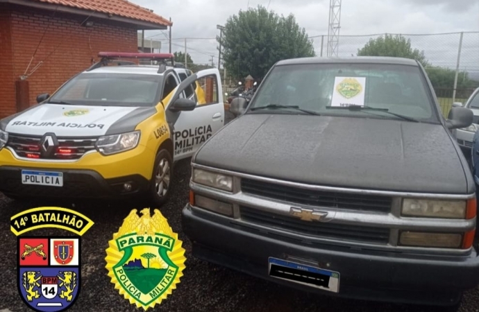 Polícia Militar de Itaipulândia recupera caminhonete com placas clonadas