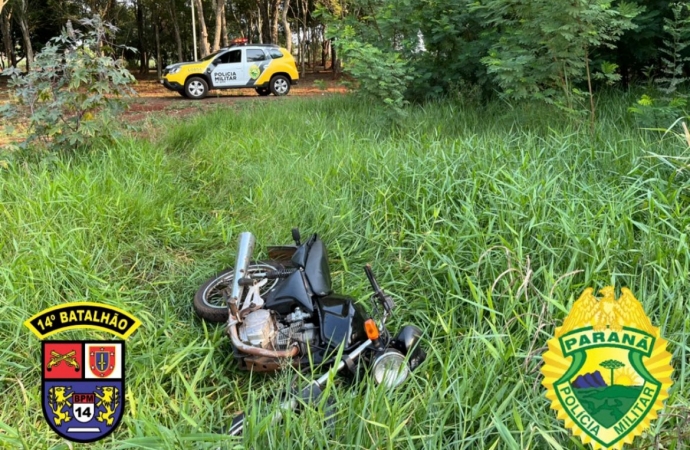 Polícia Militar de Itaipulândia recupera moto furtada