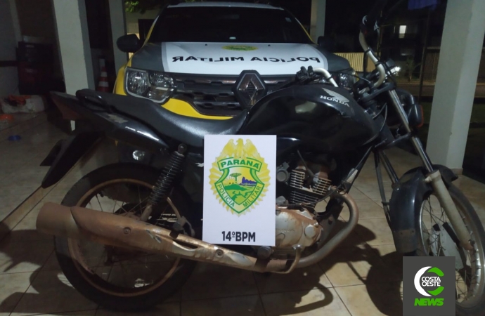 Polícia Militar de Itaipulândia recupera motocicleta furtada em Campo Mourão
