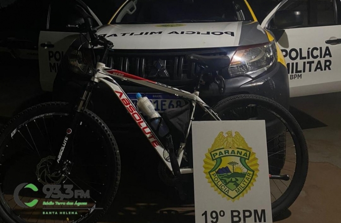 Polícia Militar de Santa Helena recupera bicicleta e detém autor de furto