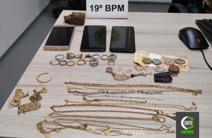 Polícia Militar de Santa Helena recupera joias furtadas e detém duas pessoas em flagrante