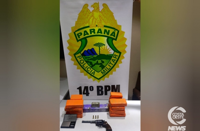 Polícia Militar prende foragido da justiça com arma de fogo e maconha, em Medianeira