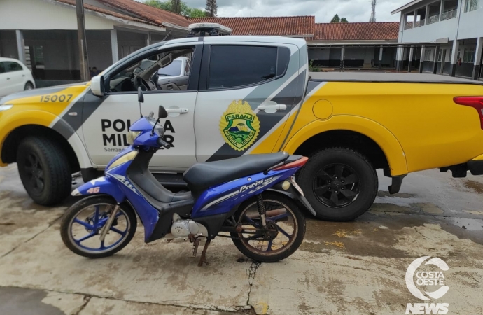 Polícia Militar recupera moto furtada em Serranópolis do Iguaçu