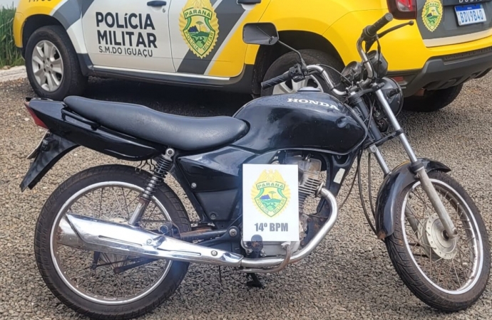Polícia Militar recupera motocicleta furtada em Santa Tereza do Oeste