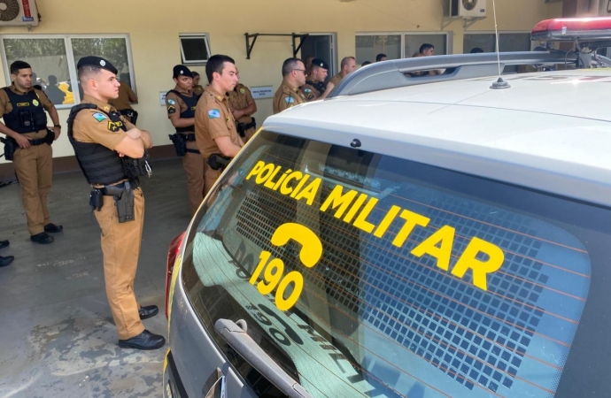 Policiais militares da 3ª Cia de Santa Helena recebem instrução sobre técnicas de abordagem