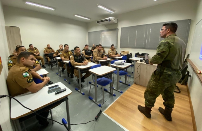 Policiais Militares da 3ª Companhia de Santa Helena recebem instrução sobre georreferenciamento