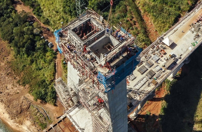 Ponte da Integração atinge 52% de execução, com investimentos de 38% dos recursos previstos por Itaipu