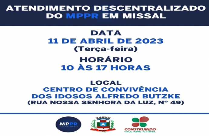 População de Missal terá atendimento descentralizado da Promotoria de Justiça de Medianeira